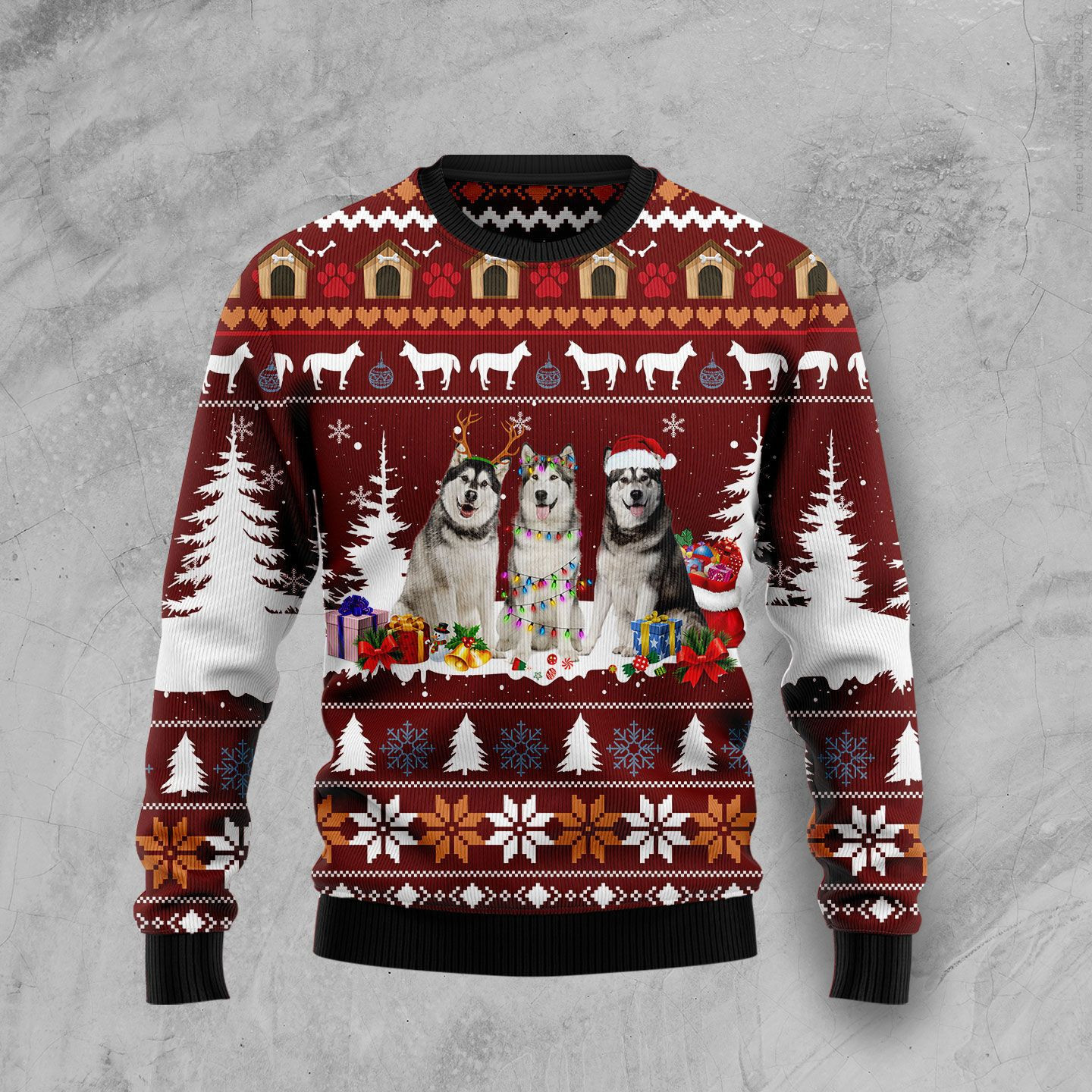 Cute Alaskan Ugly Christmas Sweater, Perfect Holiday Gift
