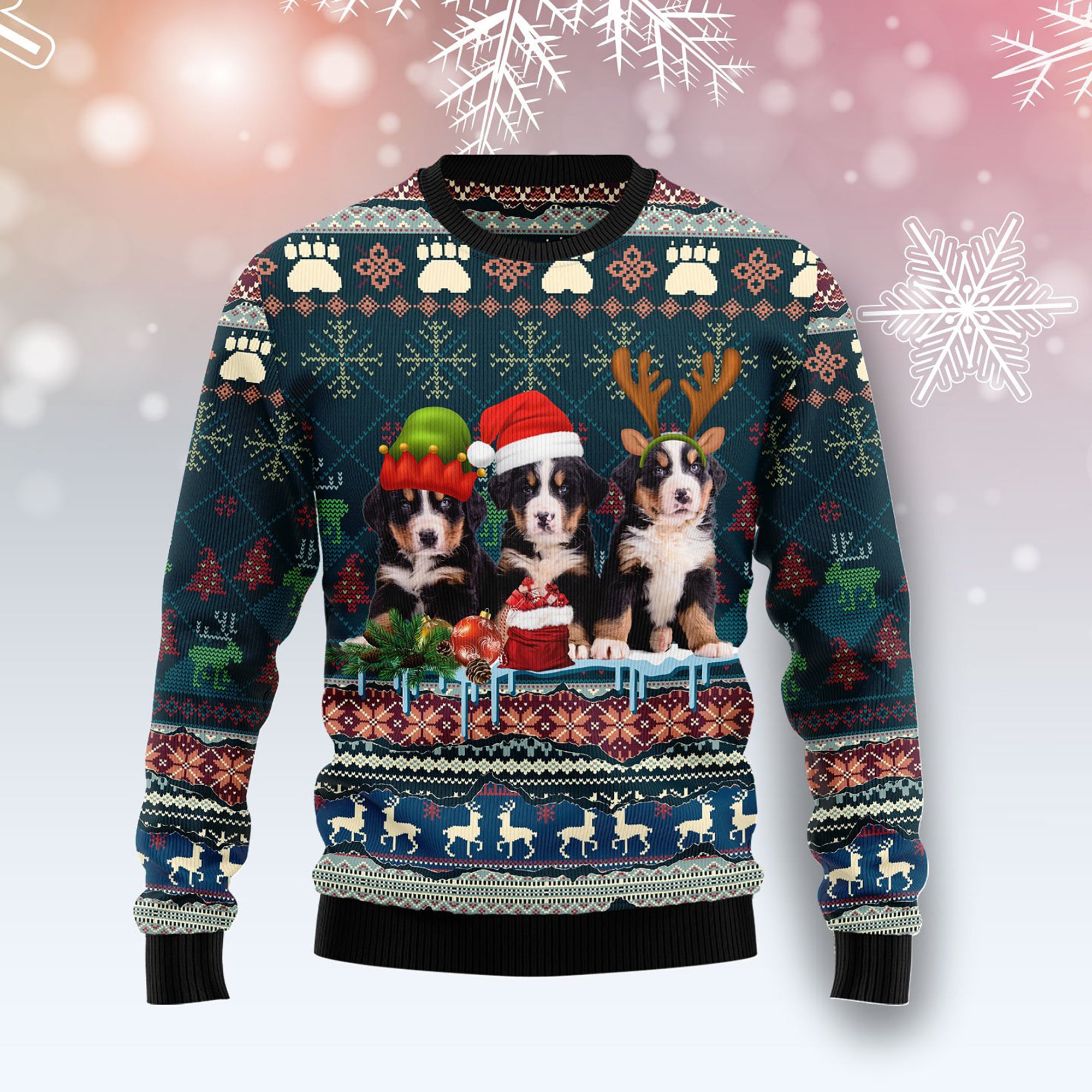 Cute Bernese Mountain Dog Christmas Ugly Christmas Sweater