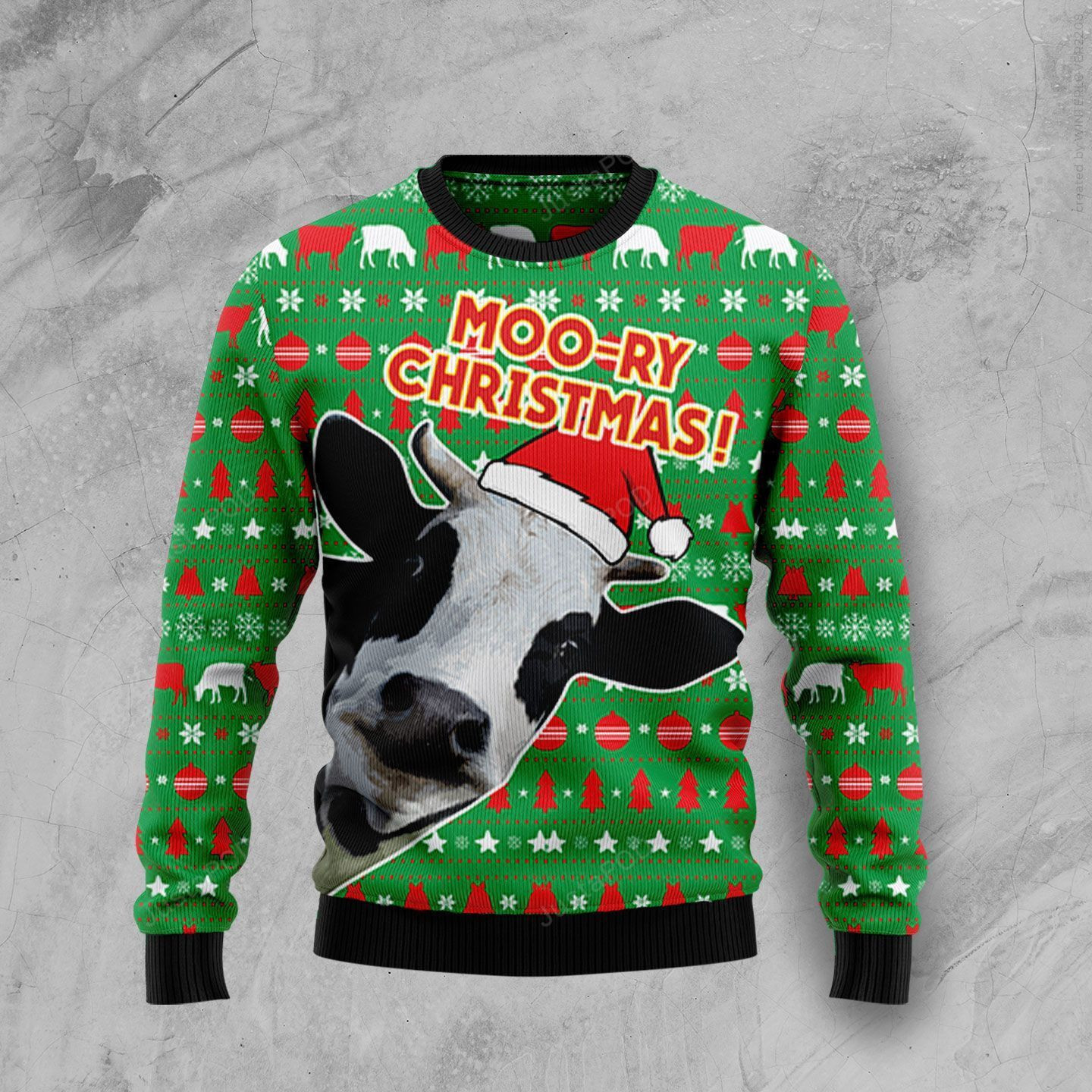 Cute Cow Ugly Christmas Sweater, Perfect Holiday Gift