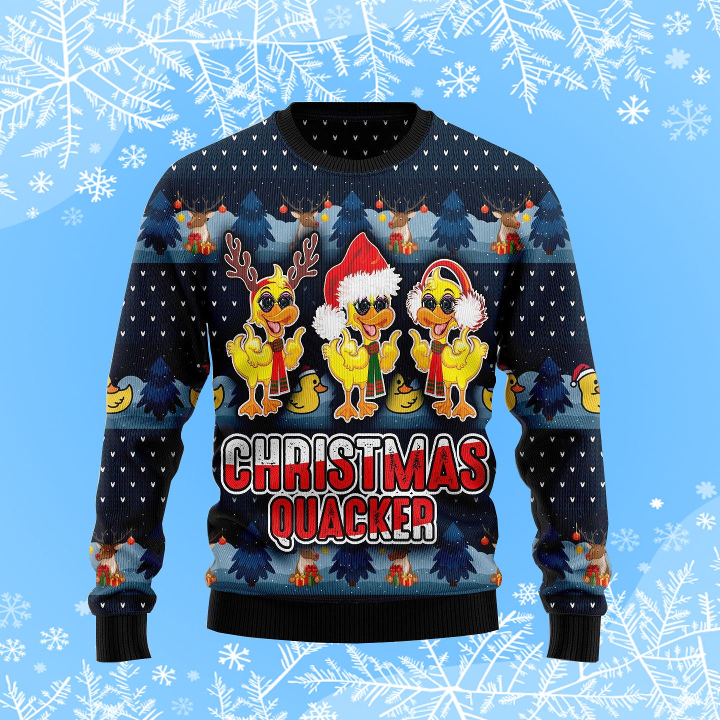 Cute Duck Christmas Quacker Ugly Christmas Sweater