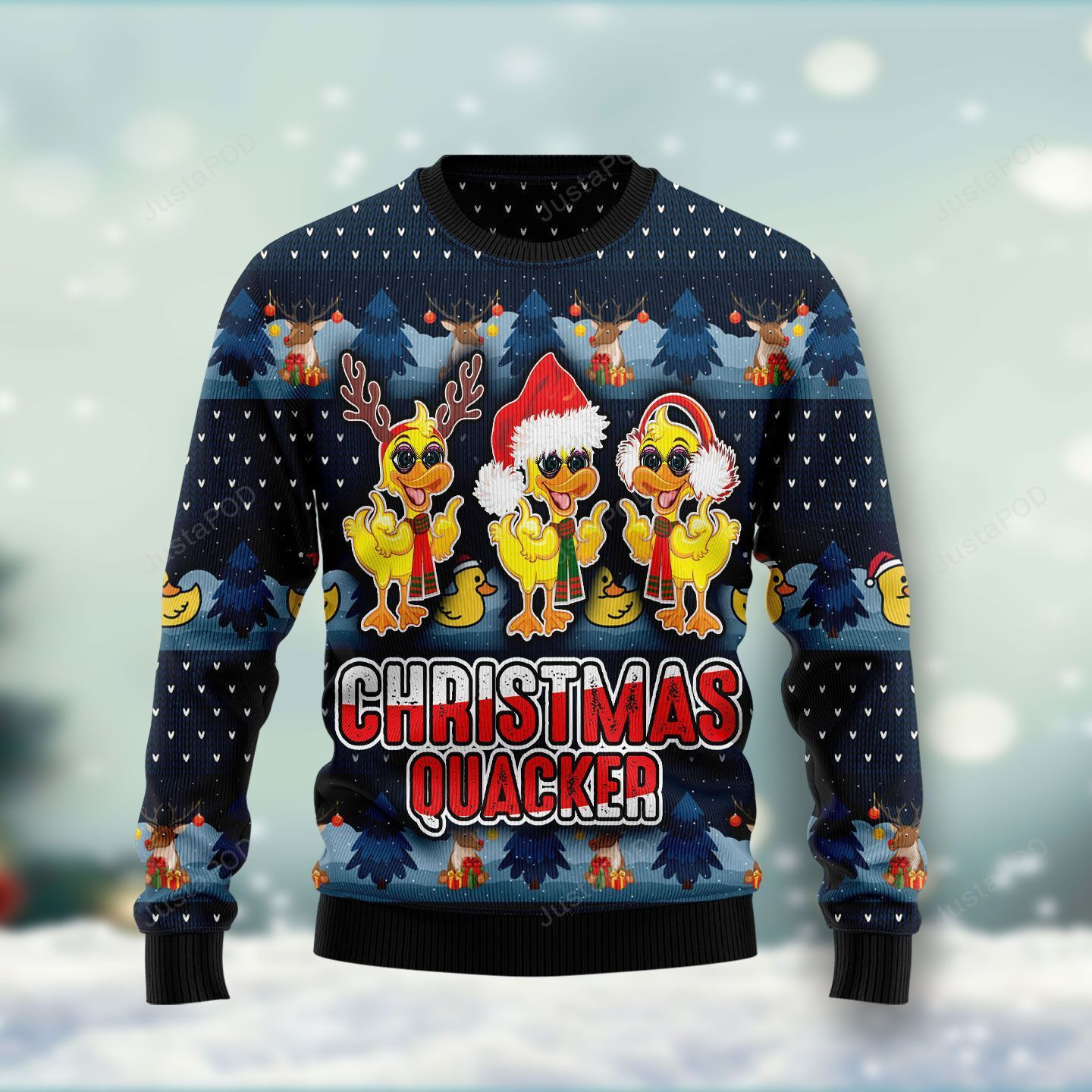 Cute Duck Quacker Ugly Christmas Sweater, Perfect Holiday Gift