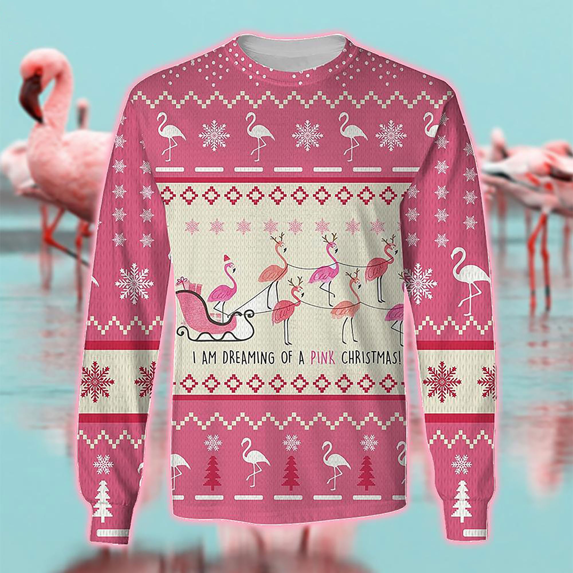 Cute Flamingo Ugly Christmas Sweater