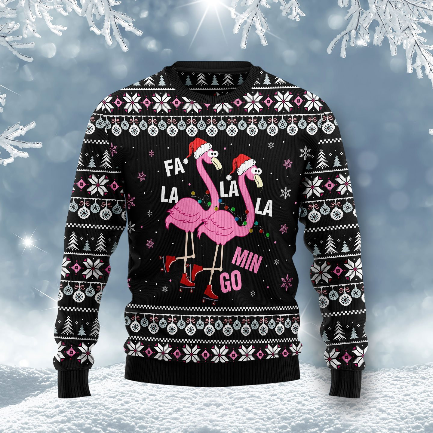 Cute Flamingo Ugly Christmas Sweater, Perfect Holiday Gift