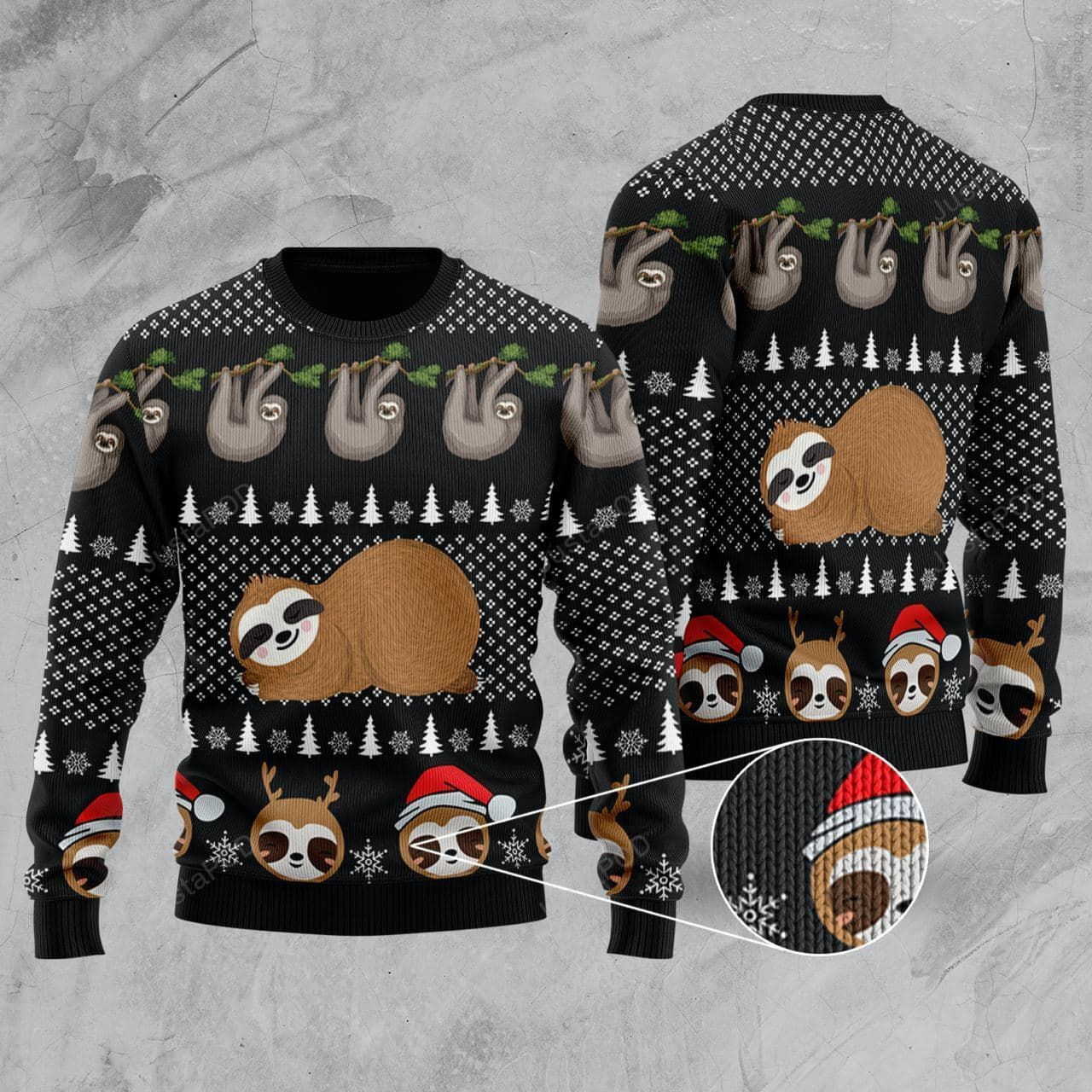 Cute Sloth Santa Ugly Christmas Sweater, Perfect Holiday Gift