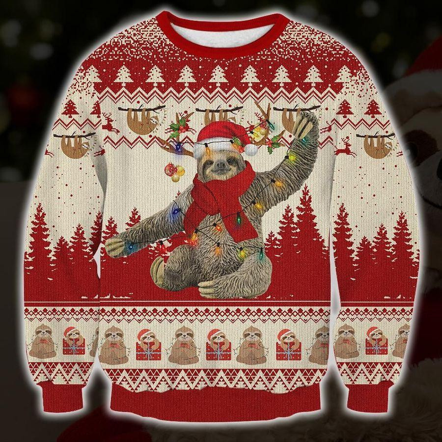 Cute Sloth Ugly Christmas Sweater, Perfect Holiday Gift