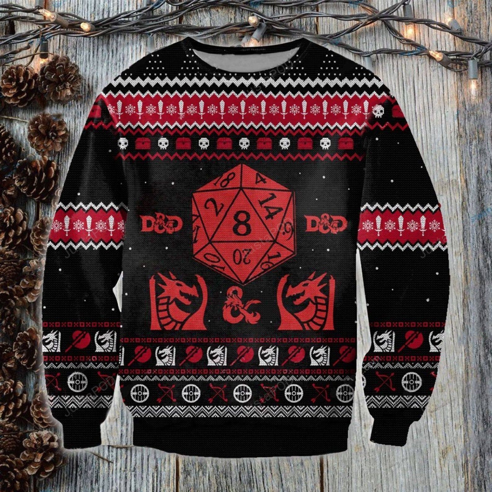D&D Dragon Ugly Knitted Ugly Christmas Sweater