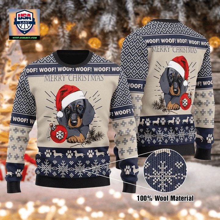 Dachshund Dog Merry Xmas Ugly Christmas Sweater