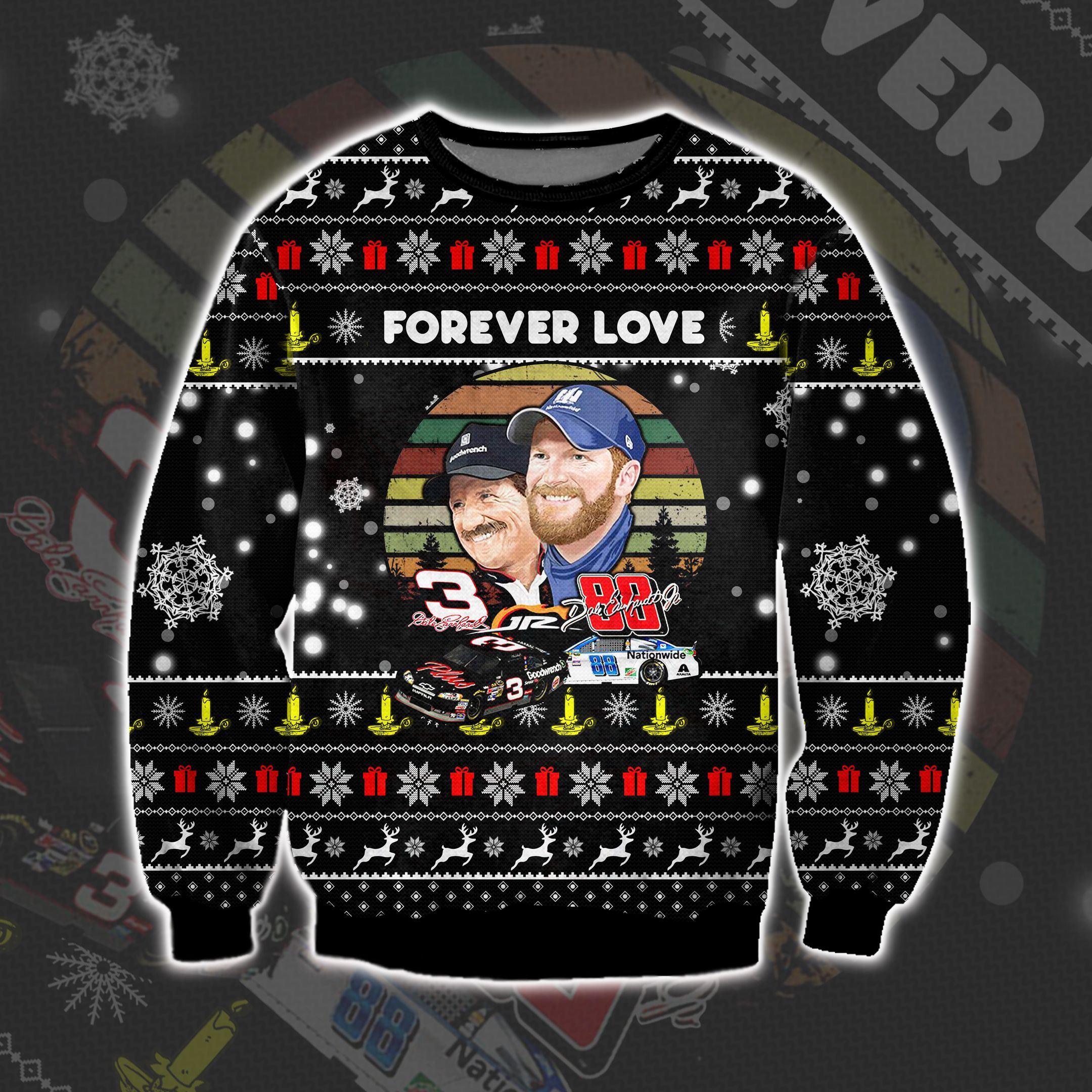 Dale Earnhardt Forever Love 3D Print Ugly Christmas Sweater