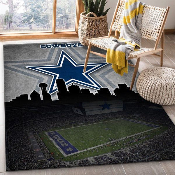 Dallas Cowboys 3D Rectangle Area Rug – Full Print Carpet For Living Room & Bedroom Home Decor
