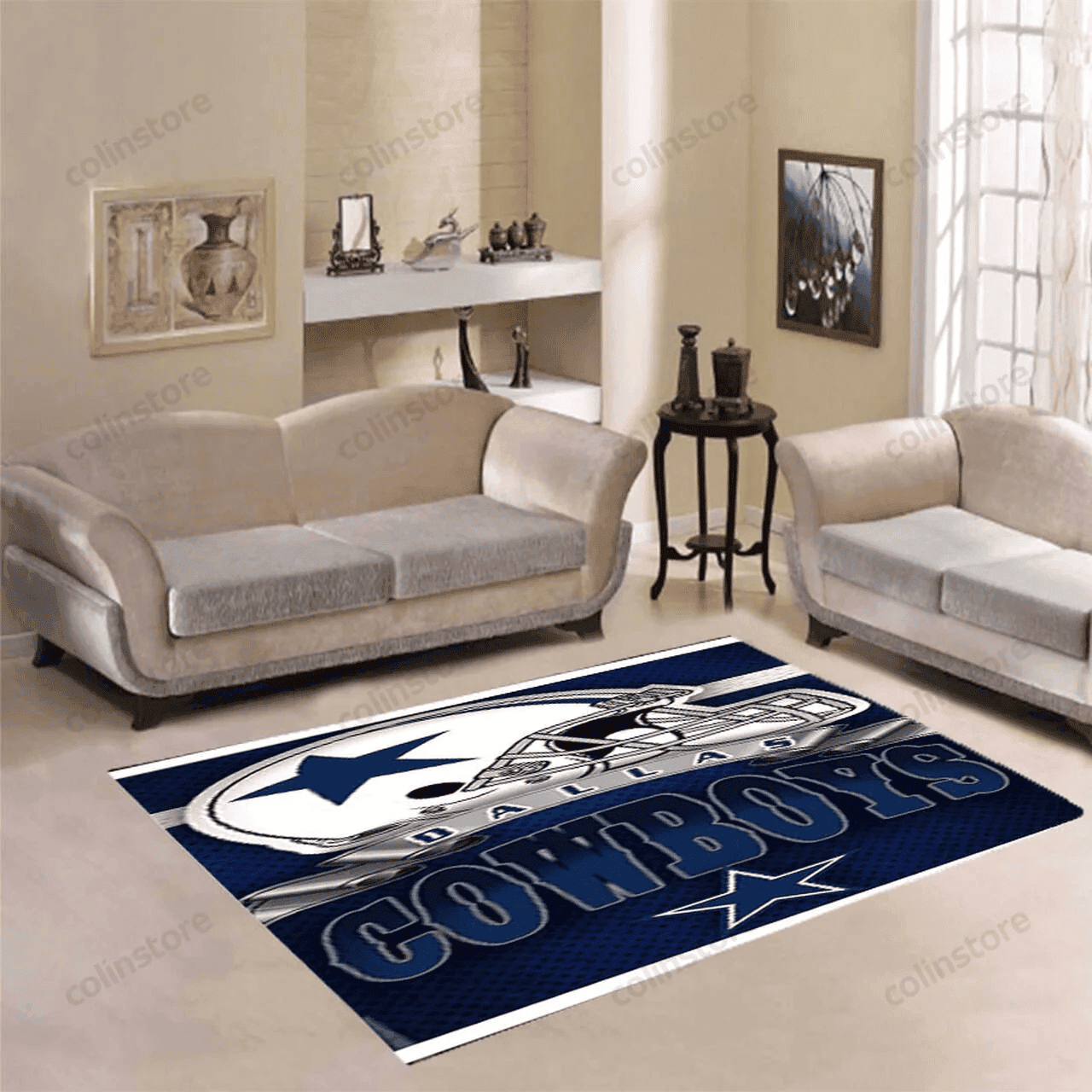Dallas Cowboys 3D Rectangle Area Rug – Full Print Carpet For Living Room & Bedroom Home Decor