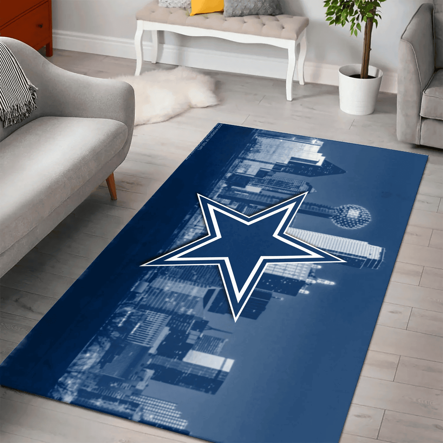 Dallas Cowboys City 3D Full Print Rectangle Area Rug – Full Print Carpet For Living Room & Bedroom Home Decor