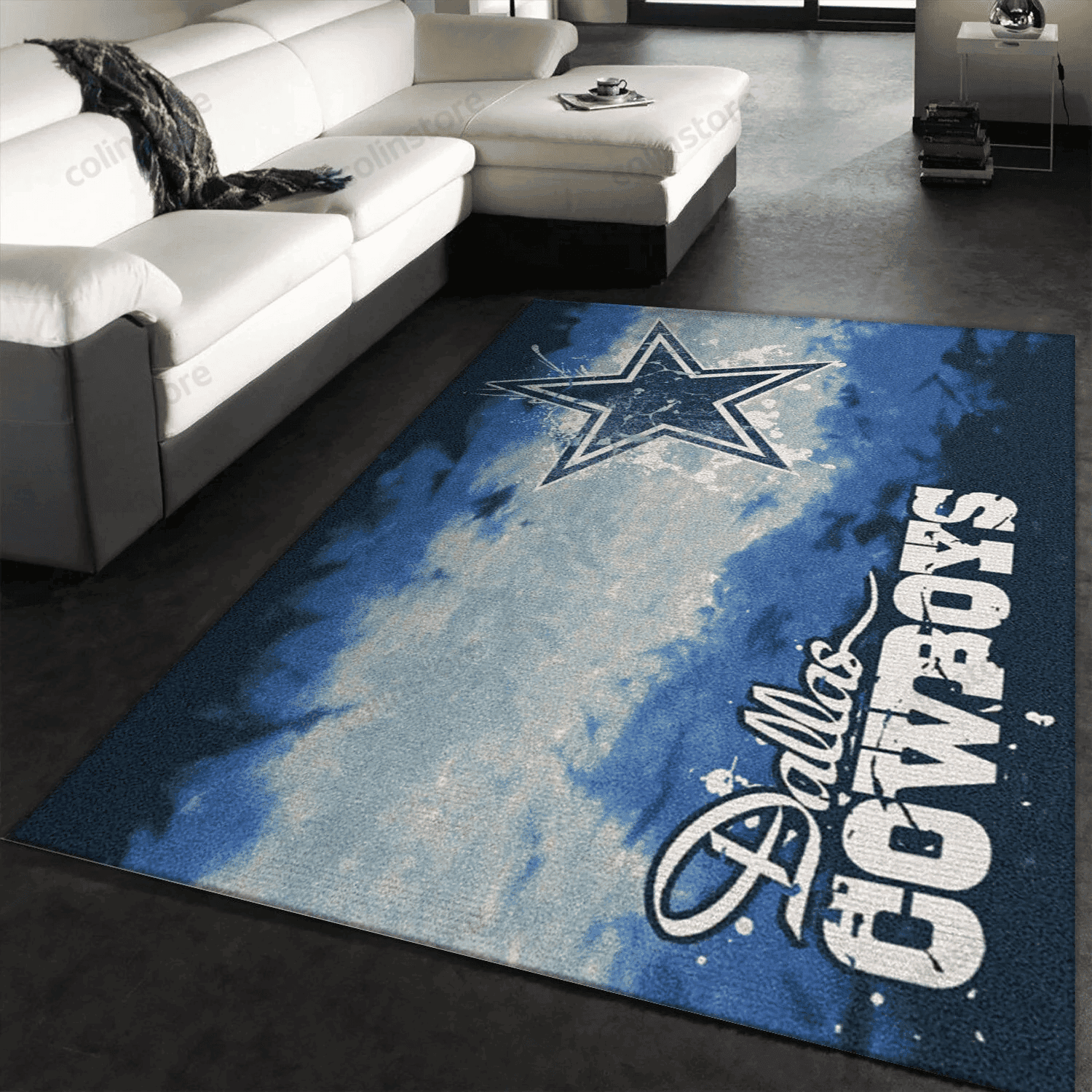 Dallas Cowboys Fade Rug Team Rectangle Area Rug – Full Print Carpet For Living Room & Bedroom Home Decor