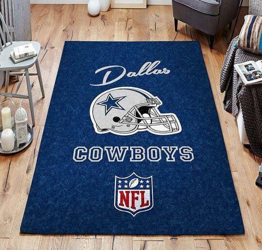 Dallas Cowboys Floor Rectangle Area Rug – Full Print Carpet For Living Room & Bedroom Home Decor