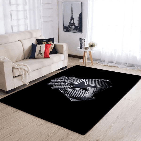 Dallas Cowboys Gloves 3D Rectangle Area Rug – Full Print Carpet For Living Room & Bedroom Home Decor