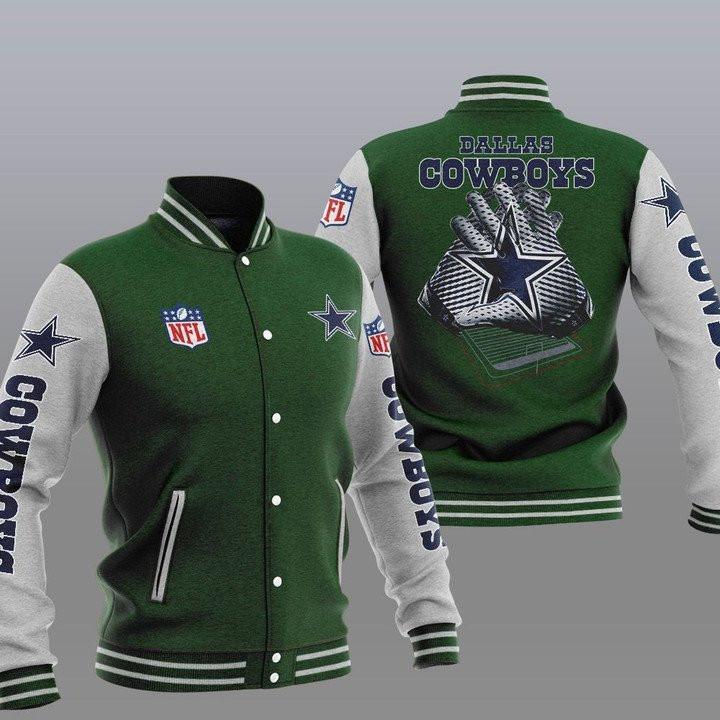 Dallas Cowboys Green 2-Hand Varsity Baseball Jacket for Men & Women | NFL Team Fan Gift
