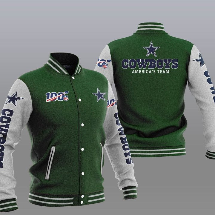 Dallas Cowboys Green America Varsity Baseball Jacket for Men & Women | NFL Team Fan Gift