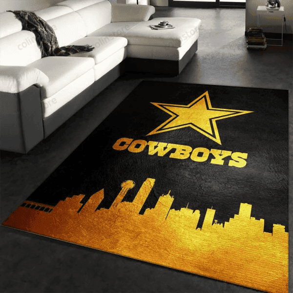 Dallas Cowboys Logo Team 3D Rectangle Area Rug – Full Print Carpet For Living Room & Bedroom Home Decor