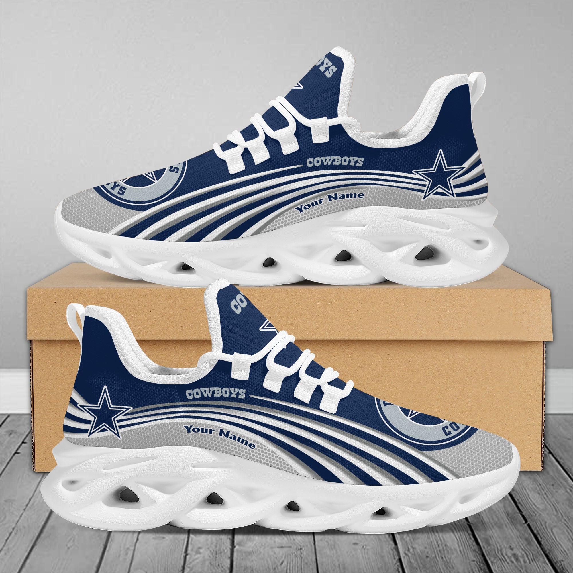 Dallas Cowboys Max Soul Shoes Sneakers for Men And Women – NFL Football Fan Shoes, Team Sneakers