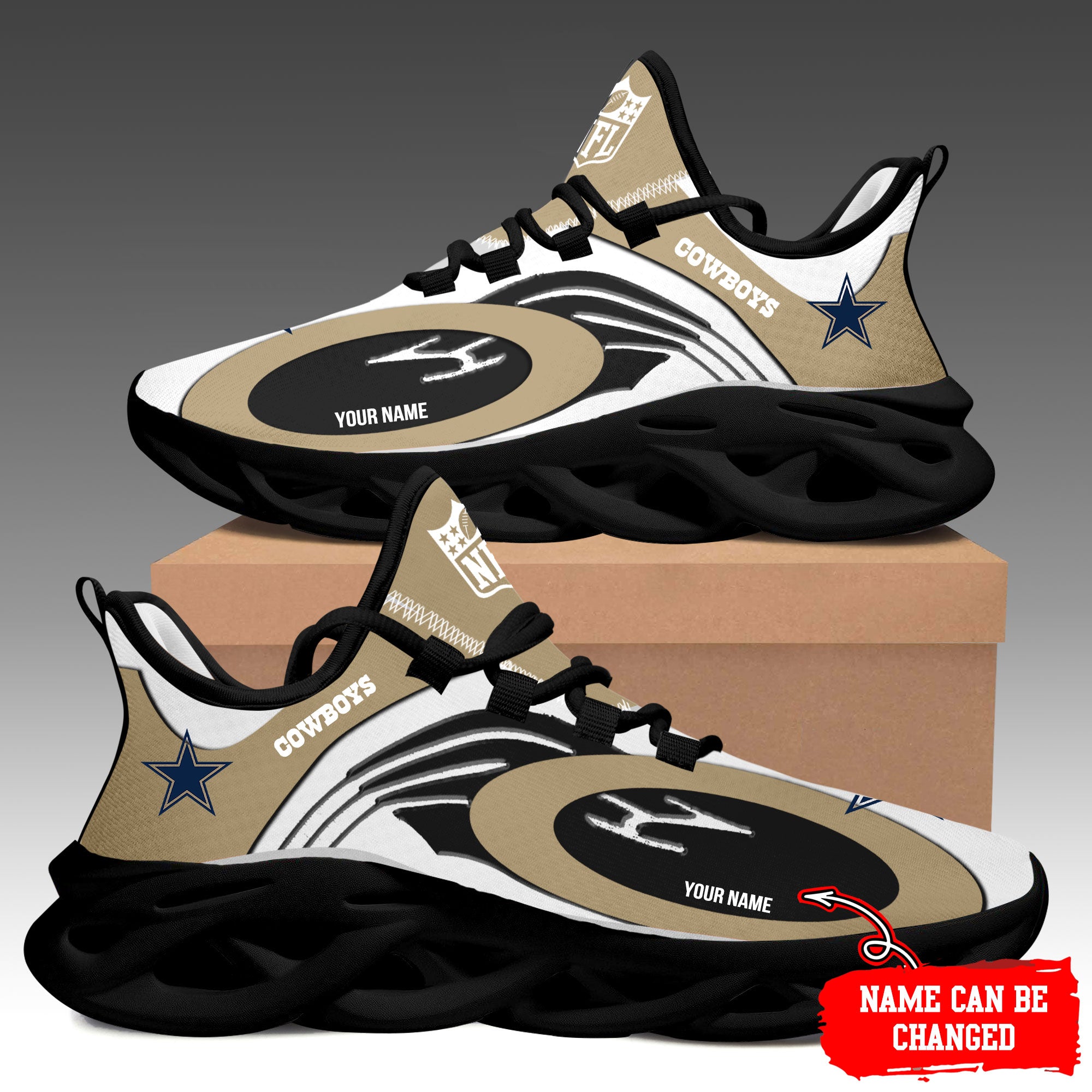 Dallas Cowboys Max Soul Shoes Sneakers for Men And Women – NFL Football Fan Shoes, Team Sneakers