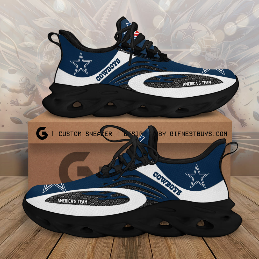 Dallas Cowboys Max Soul Shoes Sneakers for Men And Women – NFL Football Fan Shoes, Team Sneakers