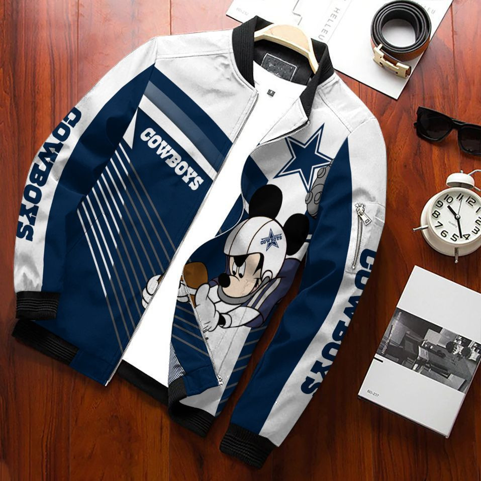Dallas Cowboys Mickey Bomber Jacket | NFL Team Jacket for Men & Women | Football Fan Gift
