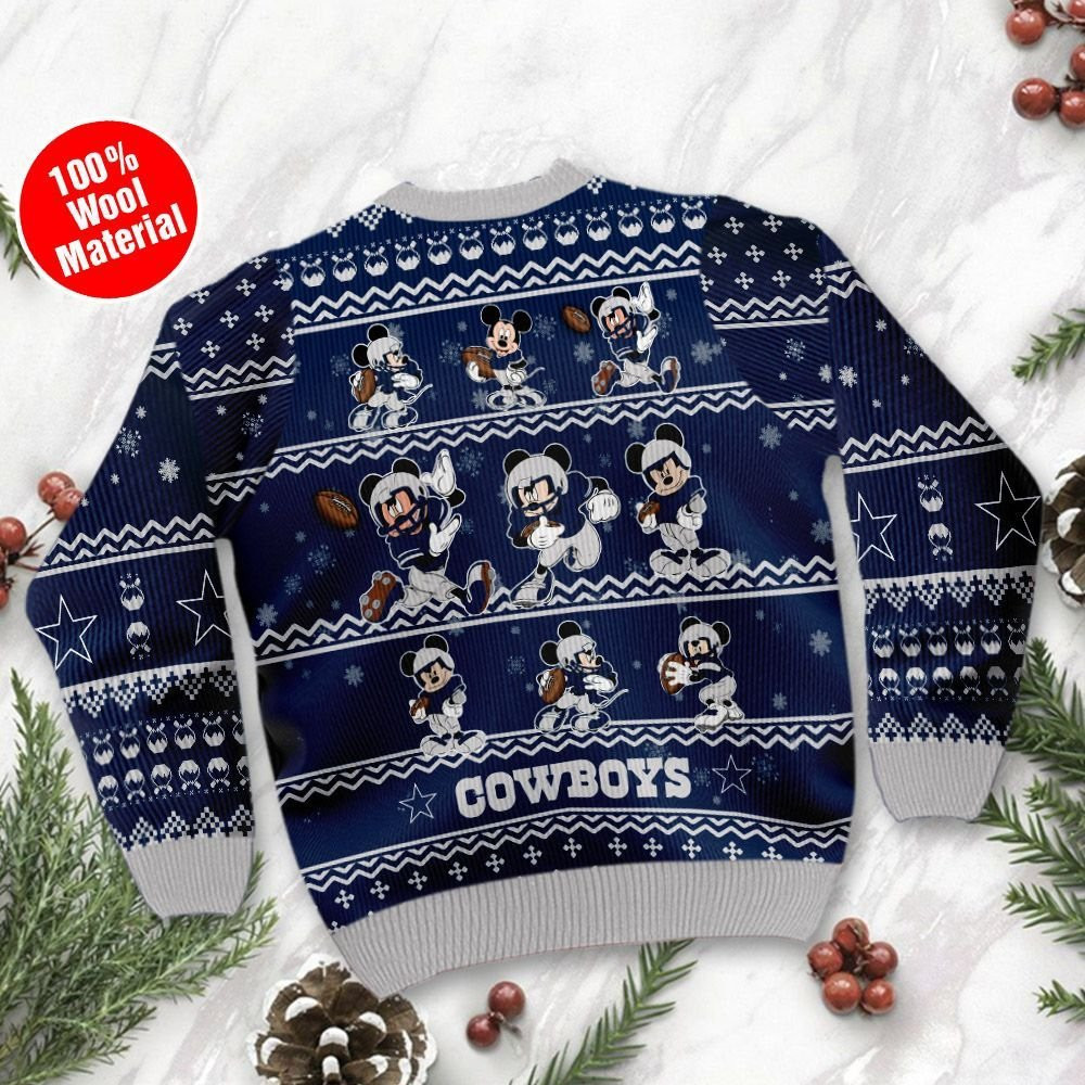 Dallas Cowboys Mickey Mouse Holiday Party Ugly Christmas Sweater, Perfect Holiday Gift - Image 3