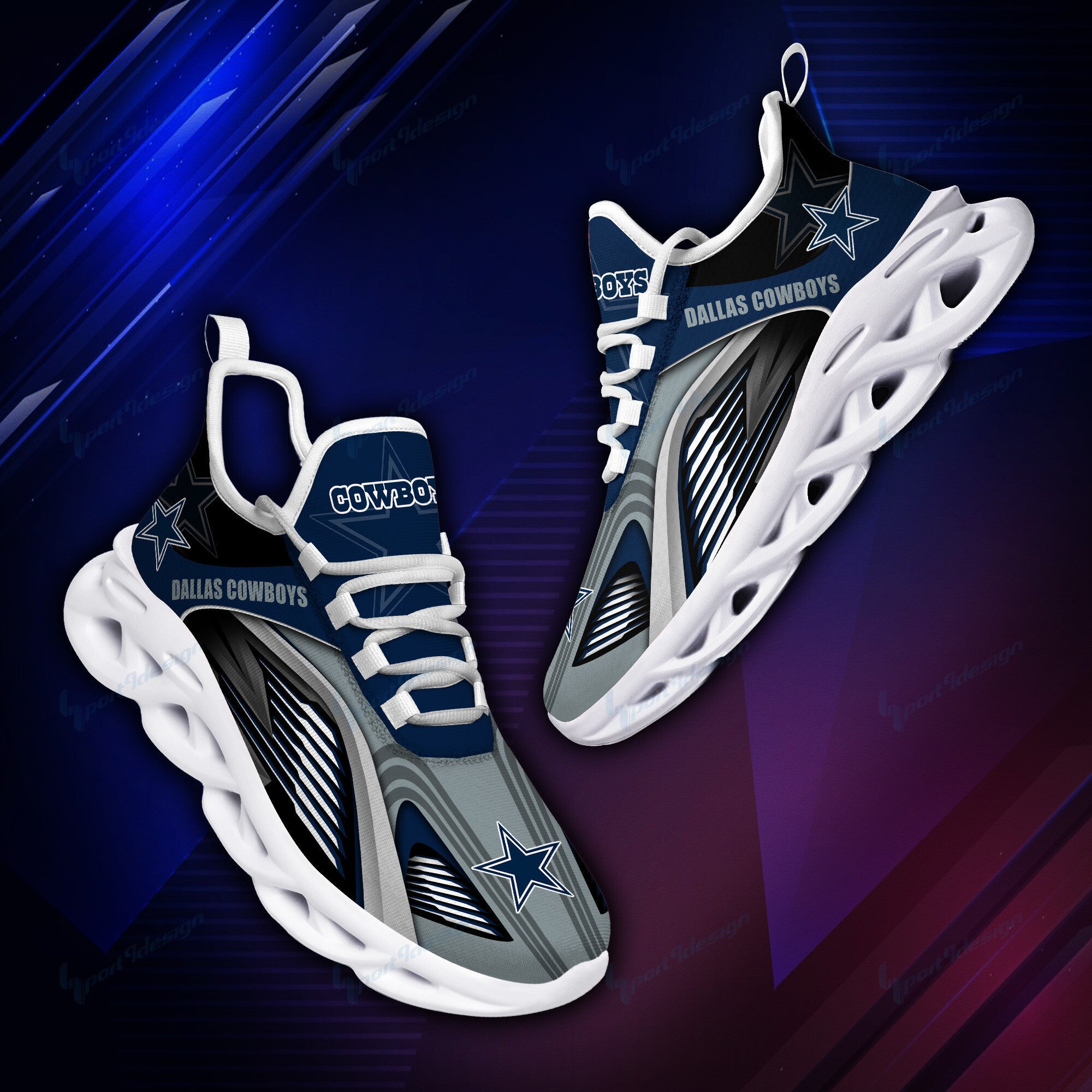 Dallas Cowboys NFL Max Soul Shoes Sneakers for Men And Women – NFL Football Fan Shoes, Team Sneakers