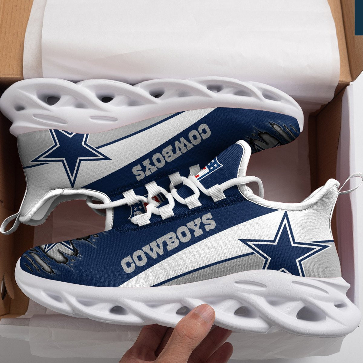 Dallas Cowboys NFL Max Soul Shoes Sneakers for Men And Women – NFL Football Fan Shoes, Team Sneakers