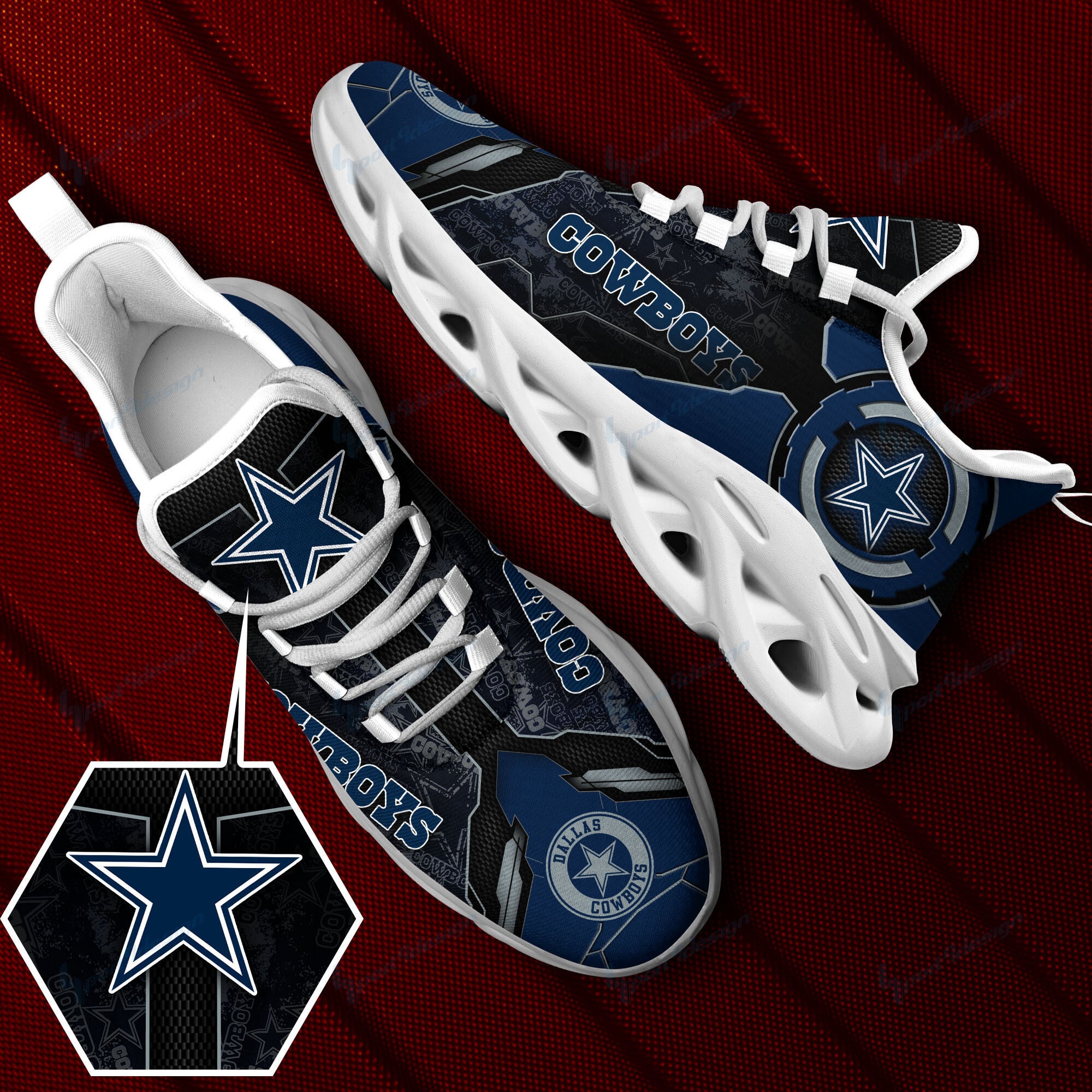 Dallas Cowboys NFL Max Soul Shoes Sneakers for Men And Women – NFL Football Fan Shoes, Team Sneakers