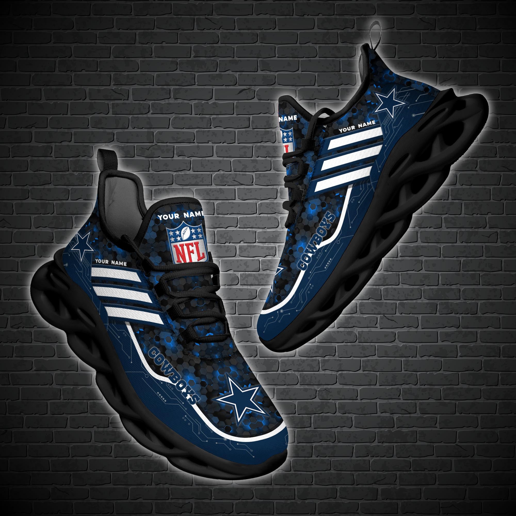 Dallas Cowboys NFL Max Soul Shoes Sneakers for Men And Women – NFL Football Fan Shoes, Team Sneakers - Image 3