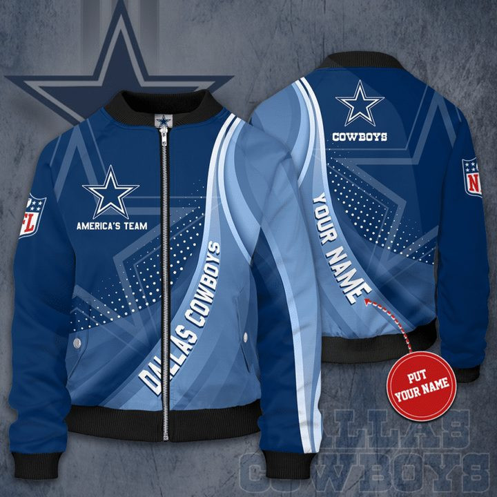 Dallas Cowboys Personalized Big Logo Bomber Jacket | NFL Team Jacket for Men & Women | Football Fan Gift