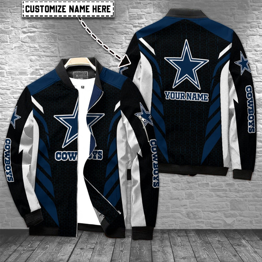 Dallas Cowboys Personalized Bomber Jacket | NFL Team Jacket for Men & Women | Football Fan Gift