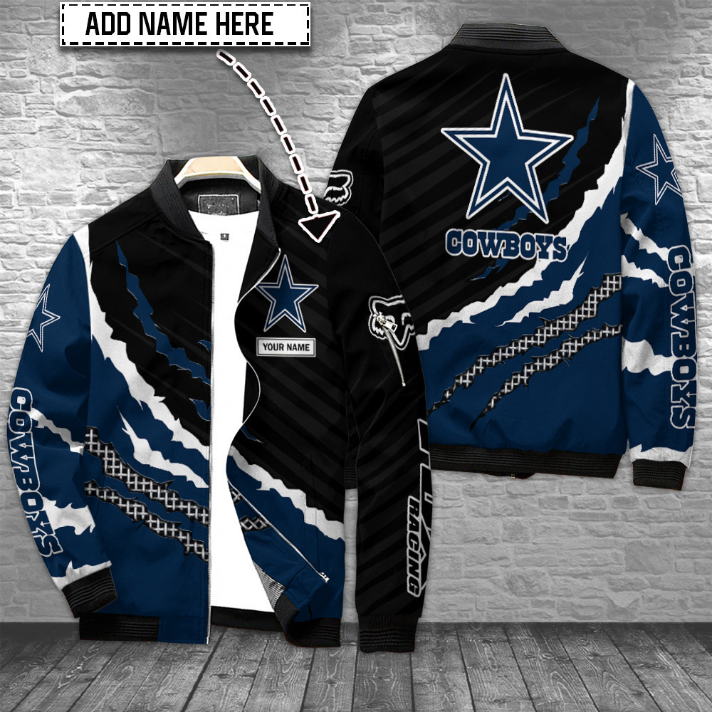 Dallas Cowboys Personalized Bomber Jacket | NFL Team Jacket for Men & Women | Football Fan Gift