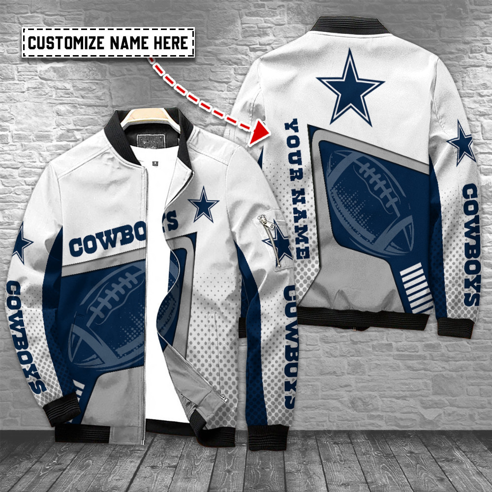 Dallas Cowboys Personalized Bomber Jacket | NFL Team Jacket for Men & Women | Football Fan Gift