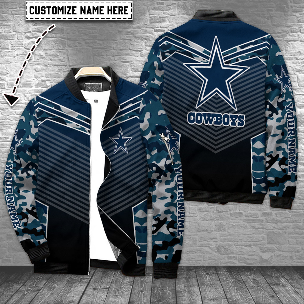 Dallas Cowboys Personalized Bomber Jacket | NFL Team Jacket for Men & Women | Football Fan Gift