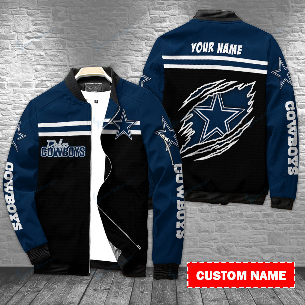 Dallas Cowboys Personalized Bomber Jacket | NFL Team Jacket for Men & Women | Football Fan Gift