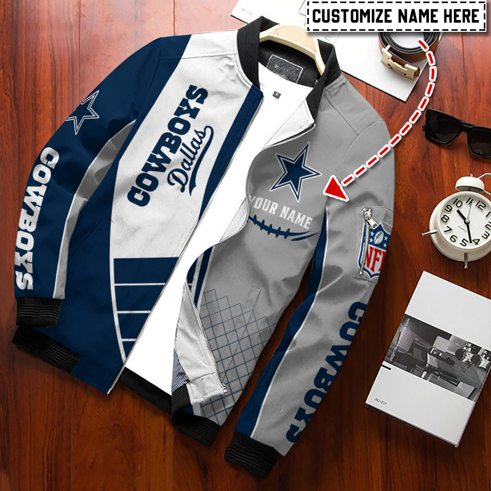 Dallas Cowboys Personalized Bomber Jacket | NFL Team Jacket for Men & Women | Football Fan Gift