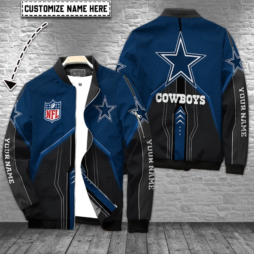 Dallas Cowboys Personalized Bomber Jacket | NFL Team Jacket for Men & Women | Football Fan Gift