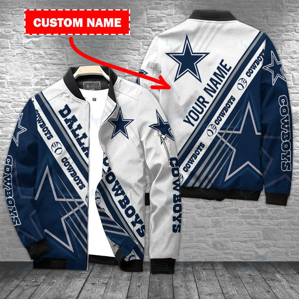 Dallas Cowboys Personalized Bomber Jacket | NFL Team Jacket for Men & Women | Football Fan Gift