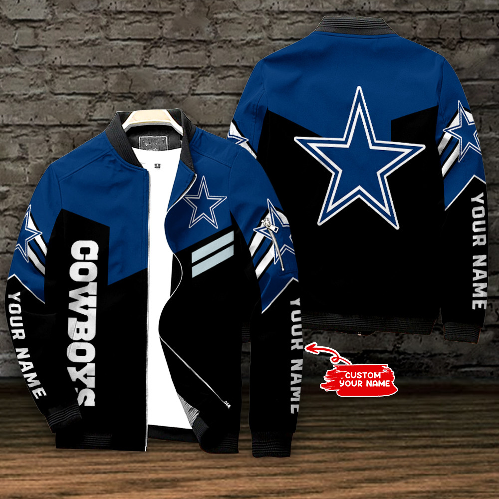 Dallas Cowboys Personalized Bomber Jacket | NFL Team Jacket for Men & Women | Football Fan Gift