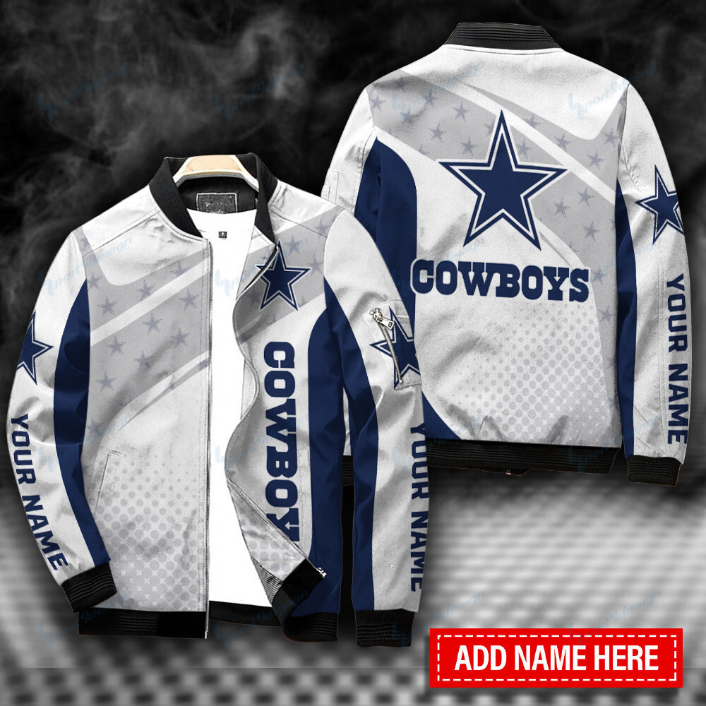 Dallas Cowboys Personalized Bomber Jacket | NFL Team Jacket for Men & Women | Football Fan Gift