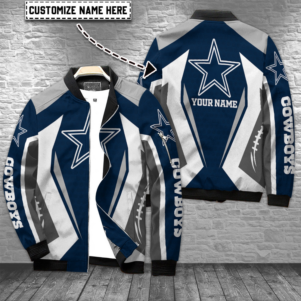Dallas Cowboys Personalized Bomber Jacket | NFL Team Jacket for Men & Women | Football Fan Gift