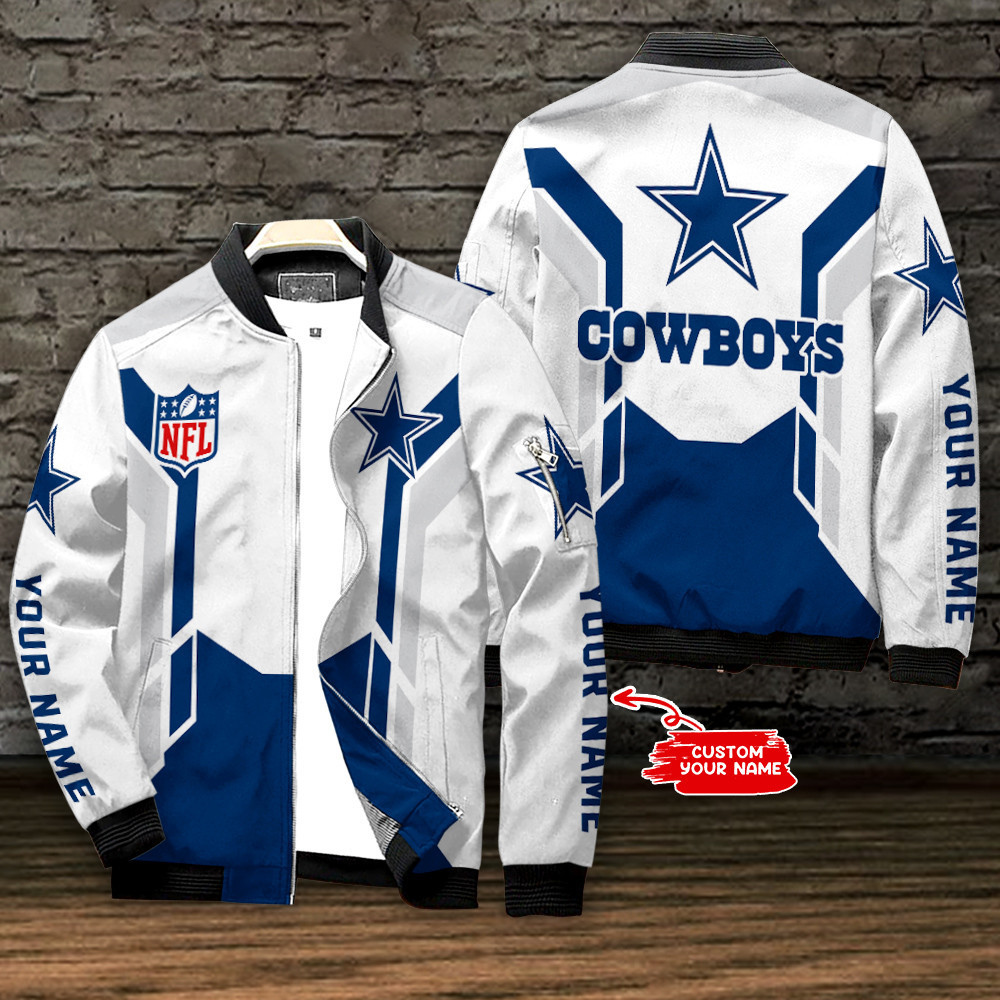 Dallas Cowboys Personalized Bomber Jacket | NFL Team Jacket for Men & Women | Football Fan Gift