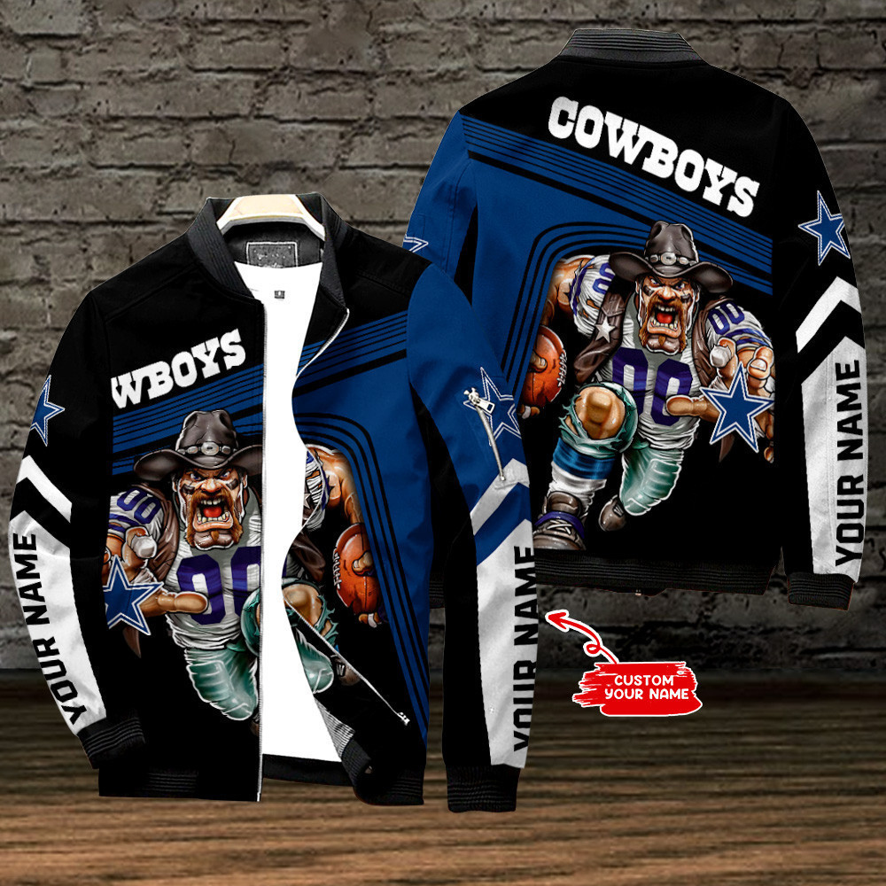 Dallas Cowboys Personalized Bomber Jacket | NFL Team Jacket for Men & Women | Football Fan Gift