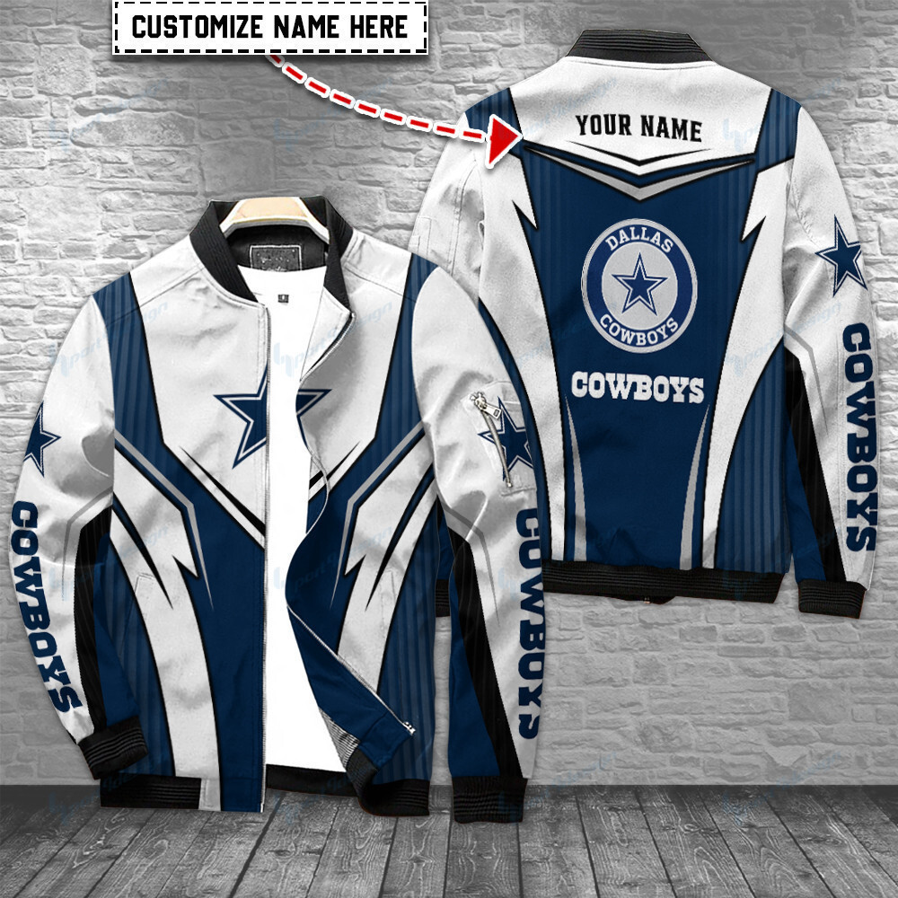 Dallas Cowboys Personalized Bomber Jacket | NFL Team Jacket for Men & Women | Football Fan Gift