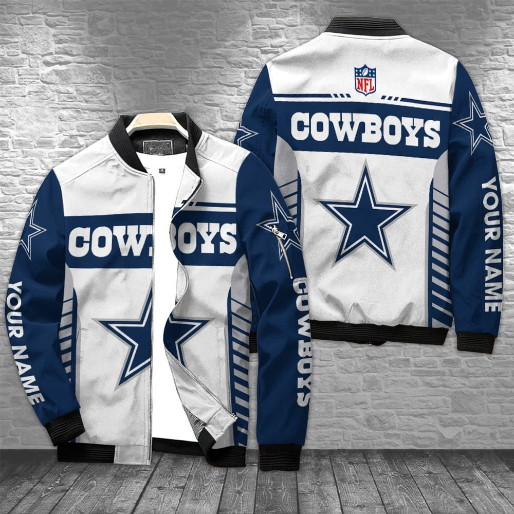 Dallas Cowboys Personalized Bomber Jacket | NFL Team Jacket for Men & Women | Football Fan Gift