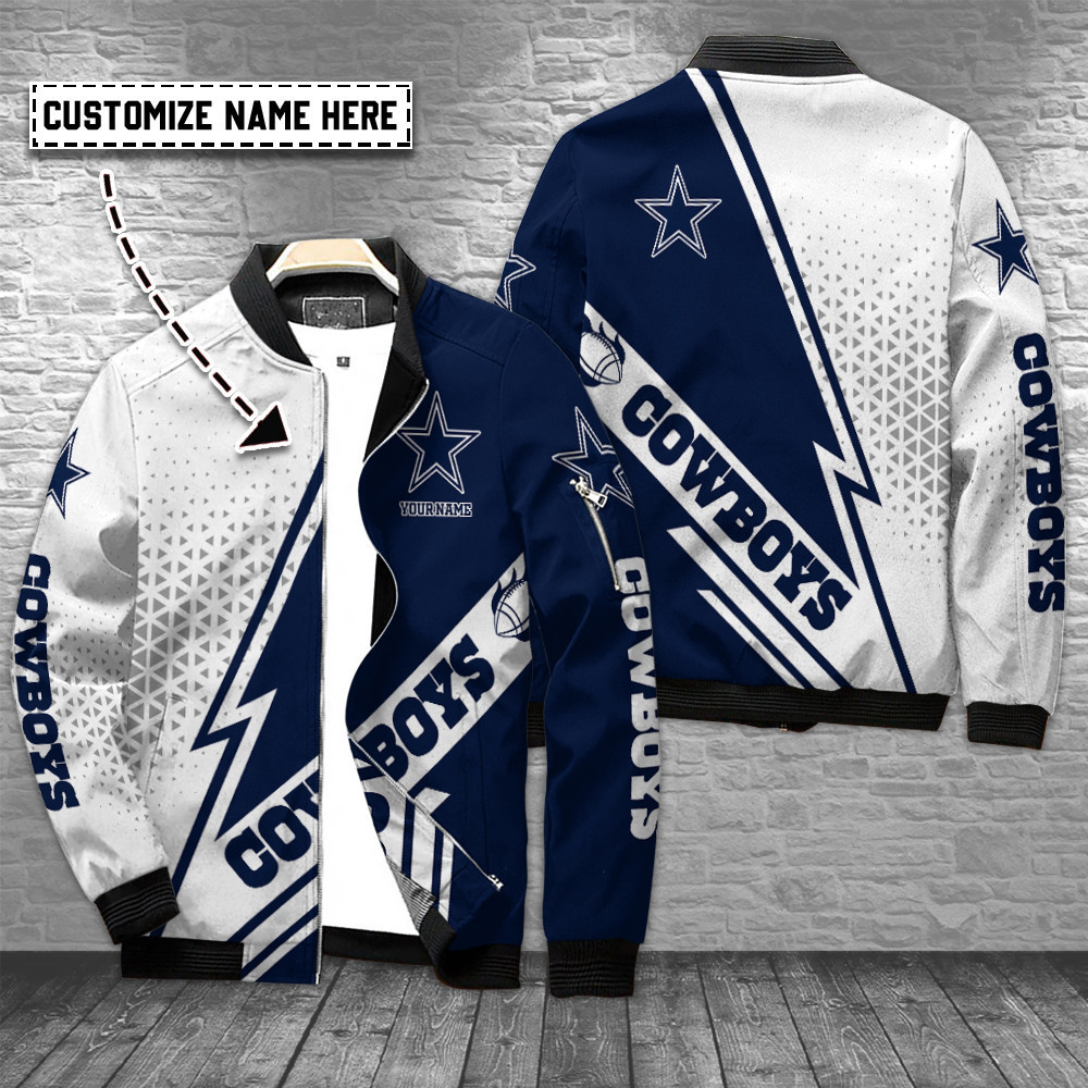 Dallas Cowboys Personalized Bomber Jacket | NFL Team Jacket for Men & Women | Football Fan Gift