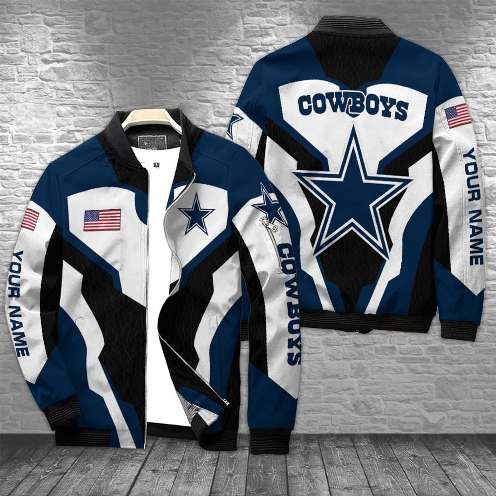 Dallas Cowboys Personalized Bomber Jacket | NFL Team Jacket for Men & Women | Football Fan Gift