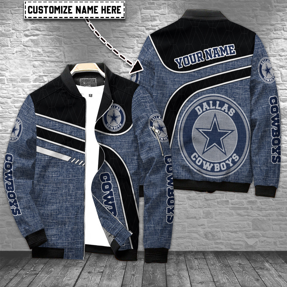 Dallas Cowboys Personalized Bomber Jacket | NFL Team Jacket for Men & Women | Football Fan Gift