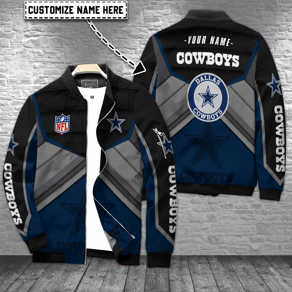 Dallas Cowboys Personalized Bomber Jacket | NFL Team Jacket for Men & Women | Football Fan Gift